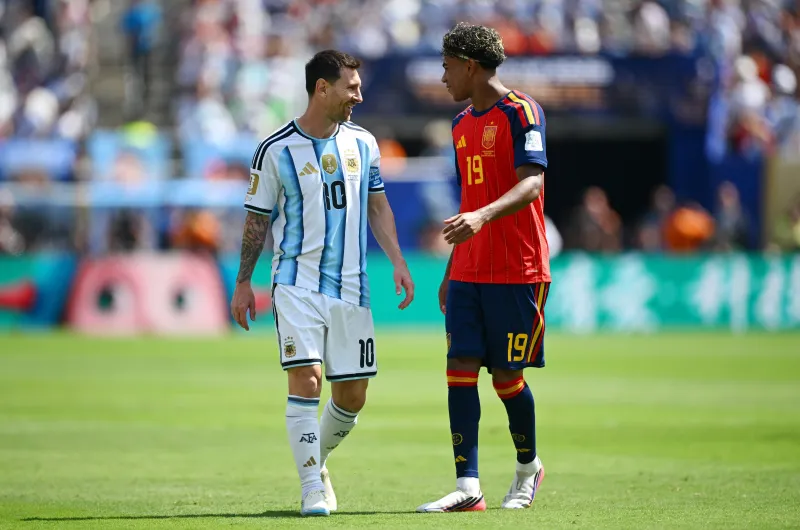 El saludo entre Lionel Messi y Lamine Yamal en la previa de la final del Mundial 2026