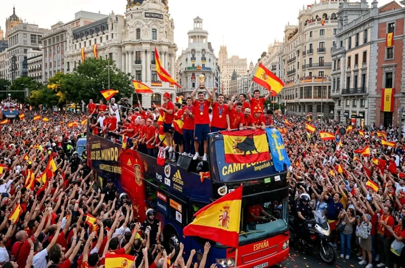 Los flamantes campeones del mundo tuvieron su festejo en Cibeles, Madrid